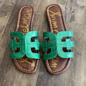 Sam Edelman size 7 emerald green slide sandals adorable excellent shape